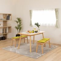 4人用 Natural Signature ティムバ ダイニングセット 3点 テーブル＋ベンチ2脚 天然木｜¥38,700の動画