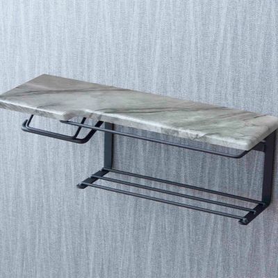 幅44cm トイレットペーパーホルダー (ストックタイプ) 大理石柄 完成品