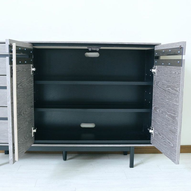 設置無料】幅120cm 木製 サイドボード 扉付き 引出し付き 可動棚