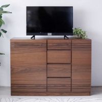 【設置無料】幅120cm 木製 サイドボード ウォールナット 天然木 引出し付き 可動棚 リモコン対応 テレビ台 TVボード リビングボード 収納家具 ラック キャビネット おしゃれ｜¥59,000の動画