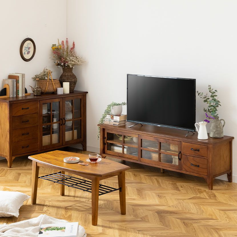 【新品】天然木アンティーク風 テレビボード フェミニン　アウトレット リコメン堂 カントリー テレビ台 幅105cm かわいい アンティーク