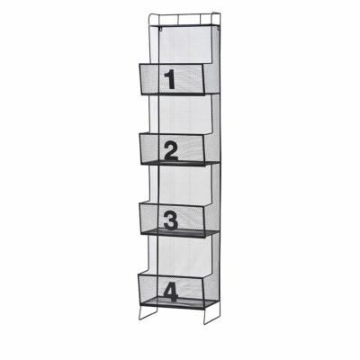 幅36cm メッシュシェルフ4D IW-67BK 完成品