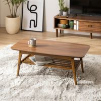 幅105cm ローテーブル トムテ 木製 天然木 長方形 棚付き センターテーブル リビングテーブル おしゃれ シンプル 北欧 リビング ブラウン｜¥22,637の動画