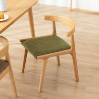 ダイニングチェア 木部ナチュラル 木製 天然木 ファブリック コンパクト ハーフアームチェア 食卓椅子 おしゃれ シンプル 北欧 カフェ風 ブラウン グリーン ルンバブル｜¥19,000の動画