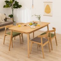 4人用 ダイニングテーブルセット 5点 天然木 木製 食卓テーブル 肘付き ダイニングチェア 食卓椅子 おしゃれ 北欧 カフェ風 ナチュラル (幅150cm テーブル×1 チェア×4) ルンバブル｜¥118,091の動画