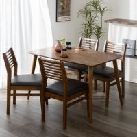 4人用 ダイニングテーブル セット 5点 (幅120cm 木製 長方形 テーブル×1 チェア×4) 天然木 省スペース コンパクト 食卓椅子 カフェ風 北欧風 ウォールナット｜¥89,819の動画