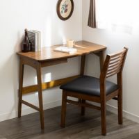 デスクチェアセット 2点 トムテ 木製 天然木 引き出し付き コンパクトデスク チェア 背もたれ付き 椅子 おしゃれ シンプル 北欧 書斎 テレワーク リビング ブラウン｜¥37,728の動画