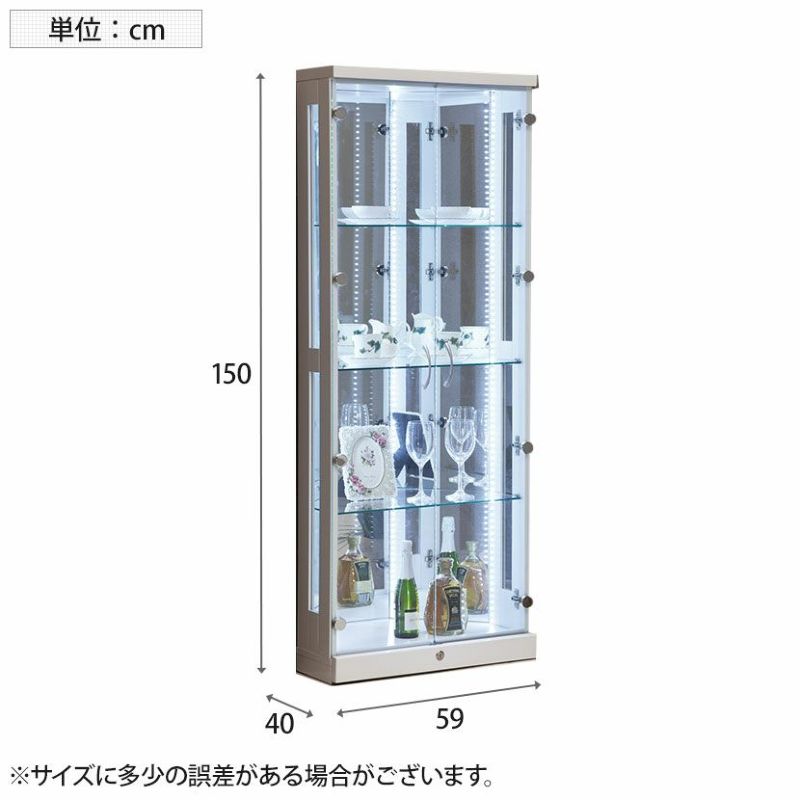 ガラスケース 2段両扉 コレクション フィギュア 棚 ショーケース