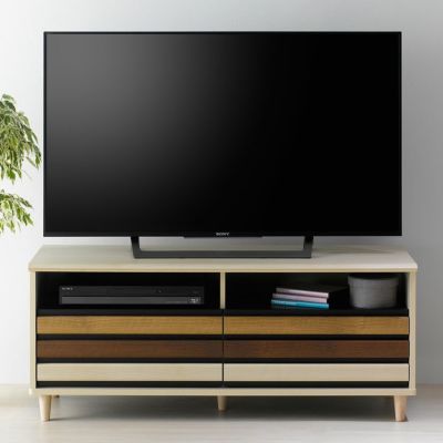 幅114cm オルネ AVボード 引き出し付き 収納 テレビボード テレビ台 ナチュラル