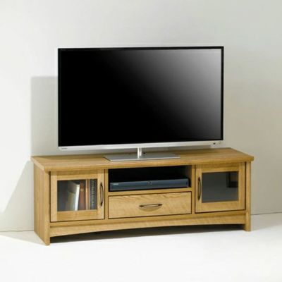 幅115cm テレビ台 ～45型対応 グレース 木目調 ガラス扉 収納付き 引き出し付き テレビボード TV台 AVボード テレビラック ローボード おしゃれ ナチュラル