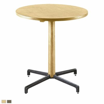 幅68cm ニュービストロ ラウンドテーブル オーク材 スチール 丸テーブル カフェ風