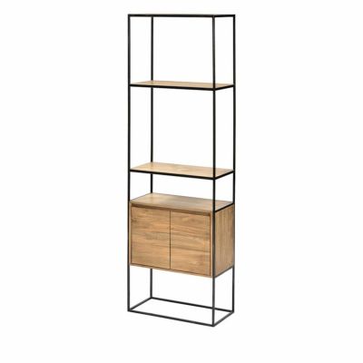 【設置無料】幅60cm トーテム ドアシェルフ チーク古材 スチール 収納 オープンシェルフ 完成品