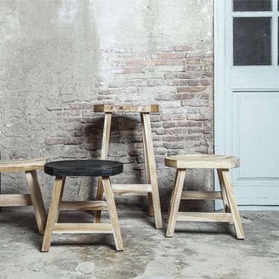 【設置無料】キング スツール チーク古材 木目 コンパクト シンプル 椅子 完成品