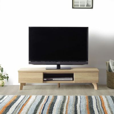 幅121cm テレビボード 天板回転式 木目調 ローボード テレビ台 北欧 ルンバブル