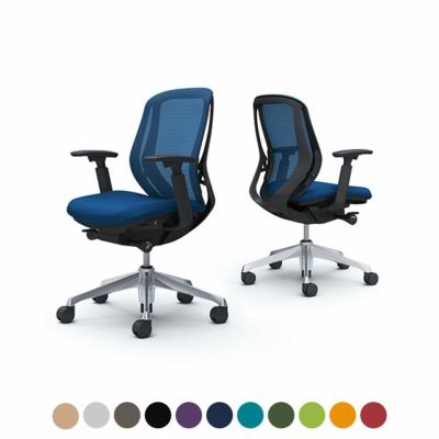 C681ER | シルフィー sylphy ローバック 背メッシュタイプ アジャストアーム ブラックボディ アルミ脚 ウレタンキャスター (オカムラ)