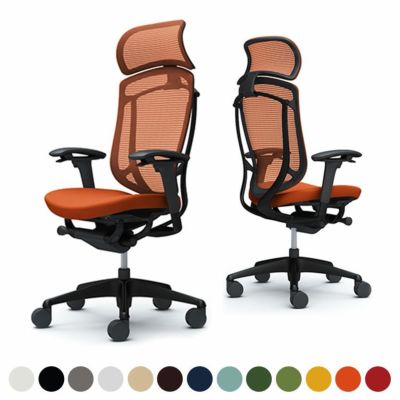 CC87ZR | コンテッサ セコンダ Contessa II 2 エクストラハイバック 大型固定ヘッドレスト 座クッション アジャストアーム ブラックフレーム ブラックボディ ウレタンキャスター (オカムラ)