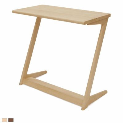 幅60cm サイドテーブル 木製 メープル材 コンパクト 完成品
