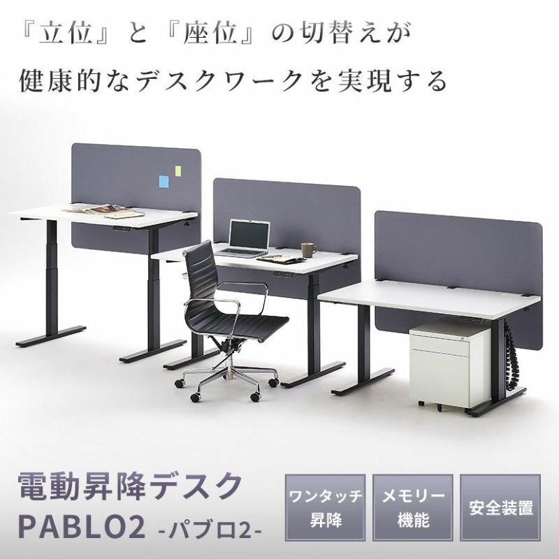 電動デスク 昇降 幅120cm 低め可能 パブロ
