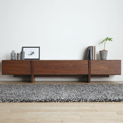 【設置無料】幅200cm テレビボード MORITA ～70型以上 天然木 ウォールナット材 フラップ扉 引出し付き ローボード TVボード テレビ台 おしゃれ リビング 北欧風