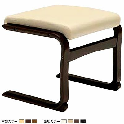 冨士ファニチア 幅50cm オットマン Comodo ソフトレザー張り 天然木 オーク材 木枠 木製フレーム 軽量 フットスツール 足置き リビング おしゃれ 完成品