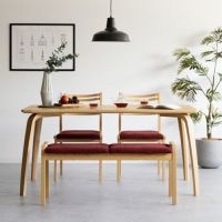 【設置無料】4人用 冨士ファニチア ダイニングセット 4点 テーブル(幅150cm)＋チェア2脚＋ベンチ1脚 座面布張り スタイリッシュ｜¥240,000の動画