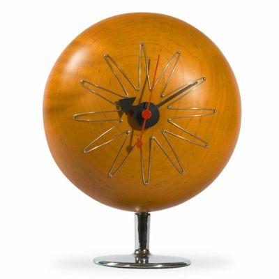 ピルクロック ジョージ・ネルソン リプロダクト  ソリッドウッド スチール クロームメッキ 完成品