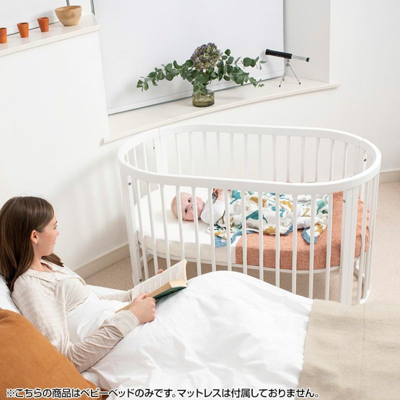 楕円形のベビーベッド　マットレス、布団き　木製　北欧風 楕円形のベビーベッド マットレス、布団き 木製 北欧風 - メルカリ