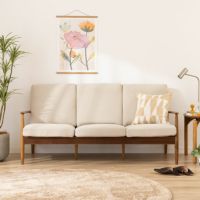 【設置無料】幅183cm 3人掛け ソファ EDDA 木製 天然木 布張り ファブリック アームソファ 3Pソファ リビングソファ おしゃれ シンプル 北欧 ナチュラル ベージュ LS30303A-E2｜¥228,000の動画