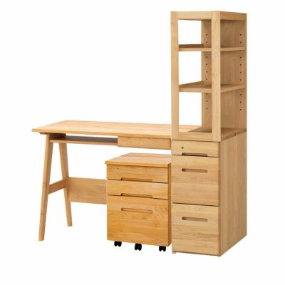 【設置無料】堀田木工所 幅100cm スキップ デスク サインラック ウィンディワゴン 学習机セット 勉強机 アルダー材 自然塗装 日本製