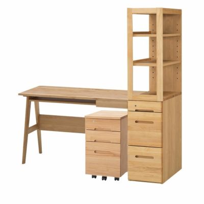 【設置無料】堀田木工所 幅オーダー対応 スキップデスク サインラック ウィンディ薄型ワゴン 学習机セット 勉強机 アルダー材 自然塗装 日本製