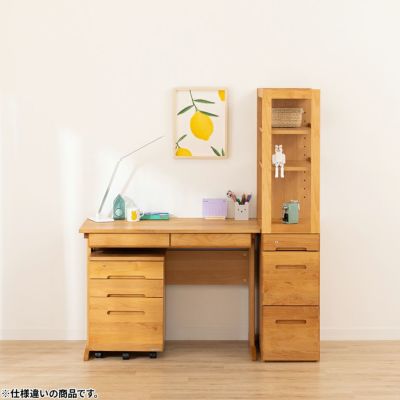 【設置無料】堀田木工所 学習机 3点セット 日本製 サイン 天然木 無垢材 アルダー材 木製 デスク 棚 引き出し 収納 学習机セット シンプル 北欧 おしゃれ (勉強机×1 ラック×1 薄型ワゴン×1)