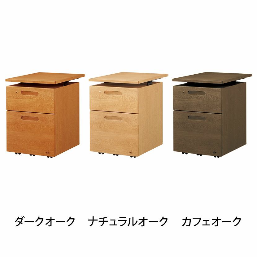 設置無料】浜本工芸 幅42cm No.89 昇降袖B ワゴン 天板昇降式