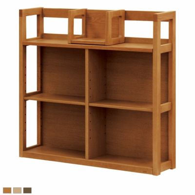 【設置無料】浜本工芸 幅90cm 木製 本棚 高さ93cm No.28 書棚B 日本製 天然木 オーク材 収納付き スリムラック オープンラック ウッドシェルフ 子供部屋 リビング