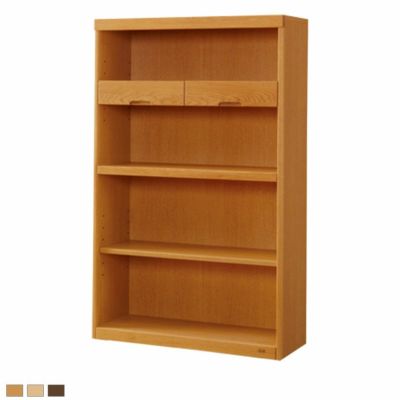 【設置無料】浜本工芸 幅85.1cm 高さ135cm No.8600 書棚B 本棚 収納 ラック オープンラック 移動引き出 日本製