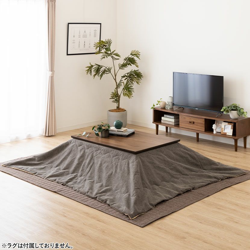 フラットヒーターこたつセット 長方形 2点セット (こたつテーブル＋こたつ布団) こたつ布団セット ウォルナット ローテーブル シンプルモダン 撥水加工｜¥43,546の動画