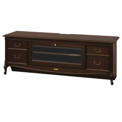 【設置無料】KENT HOUSE ケントハウス 幅135cm テレビボード 可動棚 引き出し付き 猫脚 マホガニー材 木製 ローボード クラシカル アンティーク ブリティッシュ エレガンス ホテルルーム