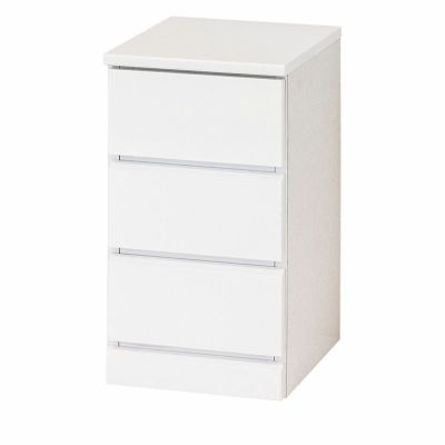 幅30.5cm スリム チェスト 3段 引出し付き コンパクト 組み合わせ可能 隙間収納 衣類収納 収納家具 洋服入れ チェスト タンス 箪笥 シンプル ホワイト 白 完成品
