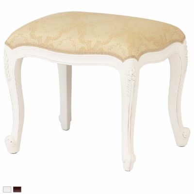 幅50cm フランシスカスツール スツール 天然木 ラッカー塗装 手彫り仕上げ 完成品 猫脚 アンティーク ヨーロピアン レトロ インテリア 完成品