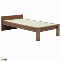 シングル ベッドフレーム  スミカ 畳ベッド 棚付き 高さ調節可能 すのこ 国産本畳 天然イ草木製 コンセント付 ロータイプ可 幅木よけ ナチュラル ブラウン｜¥54,364の動画