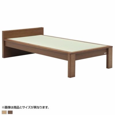 セミダブル ベッドフレーム  スミカ 畳ベッド 棚付き 高さ調節可能 すのこ 国産本畳 天然イ草木製 コンセント付 ロータイプ可 幅木よけ ナチュラル ブラウン