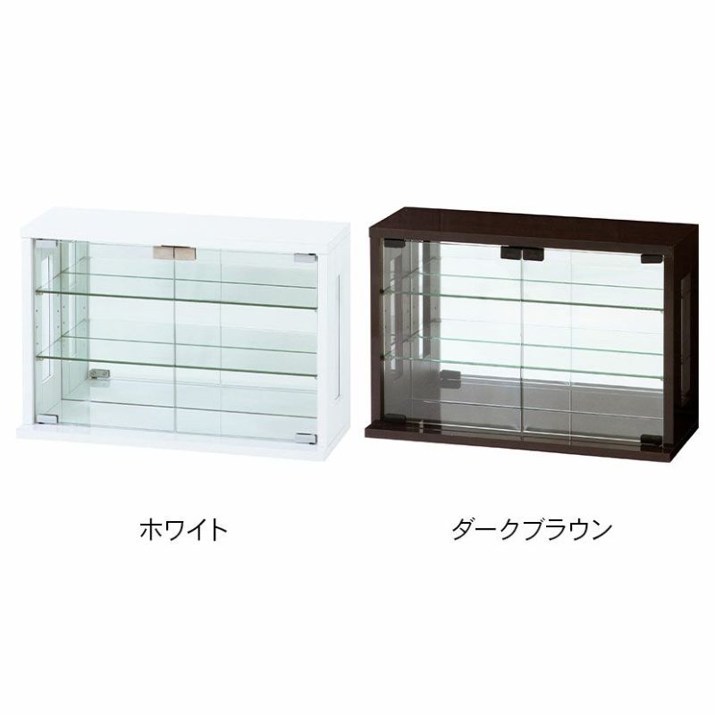 幅60cm コレクションケース 卓上 ガラス 背面ミラー コンパクト