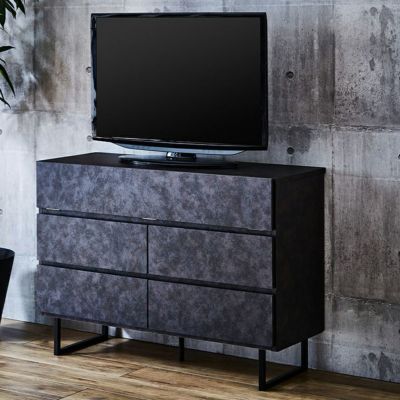 【設置無料】幅105cm テレビボード ハイタイプ セラミック調 日本製 引出し付き フラップ扉 収納付き テレビ台 高め TV台 おしゃれ モダン ブラウン グレー