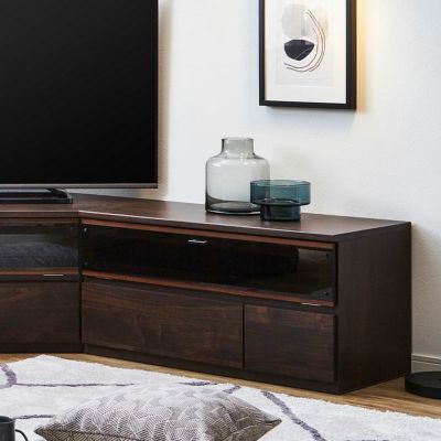 幅90cm ローボード 日本製 木目調 ガラス フラップ扉 引き出し 収納 コンパクト テレビボード ロータイプ テレビ台 おしゃれ 北欧 リビング ナチュラル ブラウン