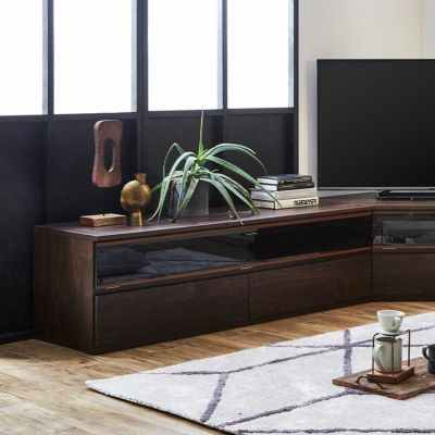 幅150cm ローボード 日本製 木目調 ガラス フラップ扉 引き出し 収納 テレビボード ロータイプ テレビ台 おしゃれ 北欧 リビング ナチュラル ブラウン