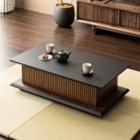 幅100cm 木製 和モダン ローテーブル 格子デザイン オーク 引き出し リビングテーブル 収納付き センターテーブル 和室 おしゃれ 和風 座卓 リビング グレー 黒 完成品｜¥27,182の動画