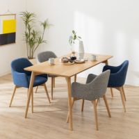 4人用 ダイニングテーブルセット 5点 天然木 木製 食卓テーブルセット 肘付き ダイニングチェア 椅子 おしゃれ 北欧 ナチュラル (幅150cm テーブル×1 回転なし チェア×4)｜¥123,546の動画