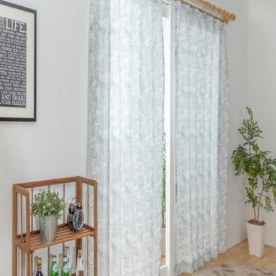 幅100cm / 幅150cm / 幅200cm UVカット レースカーテン ボイルペイズリー 国産 日本製 遮熱 遮像 デザイン レース ボイルカーテン 全20サイズ