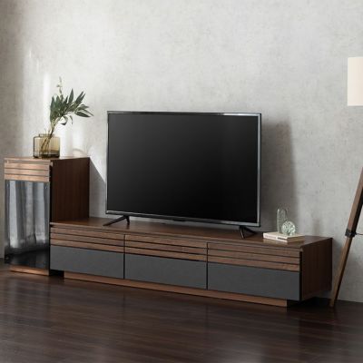 幅180cm テレビボード 木目調 セラミック調 ウォールナット柄 オシャレ ローボード テレビ台 リビングボード 和モダン