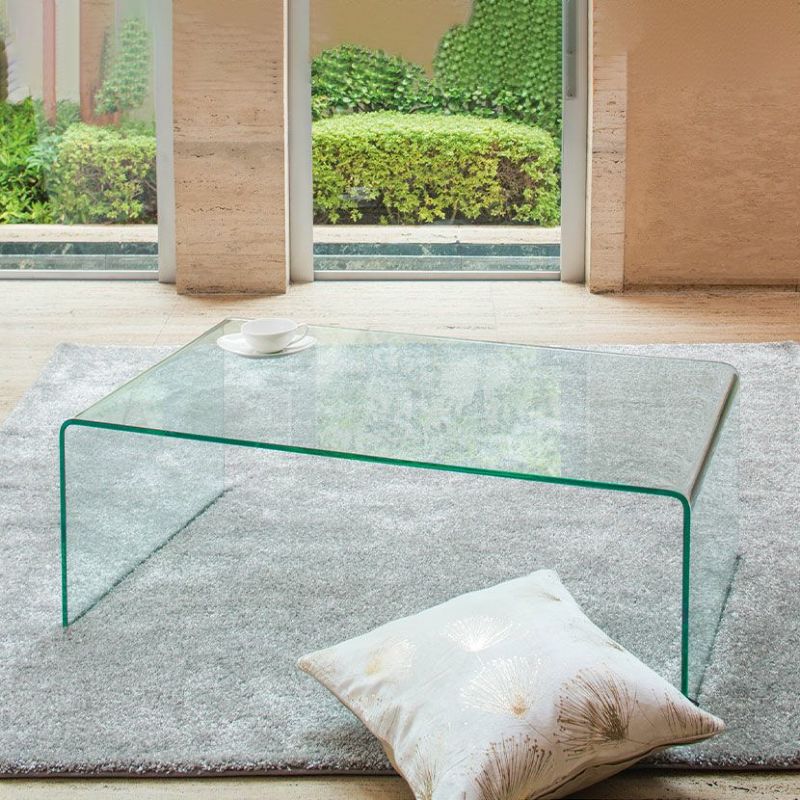 Kaitel イタリア製 透明ローテーブル 100×100×31.5