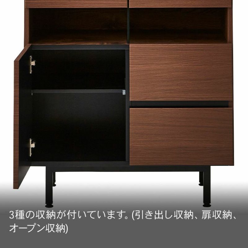 設置無料】幅74cm モダン リビングキャビネット セラミック調